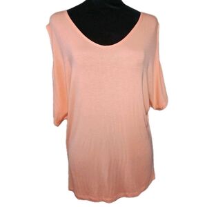Venus  Women's Sz S Cold Shoulder Top Peach Casual Night Out